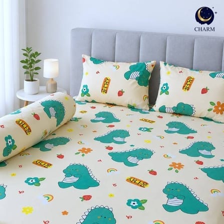 ชุดผ้าปูที่นอน 3.5 ฟุต 3 ชิ้น CHARM สี BABY GODJI คอลเลคชั่น DREAMY (ไม่รวมผ้านวม)_1