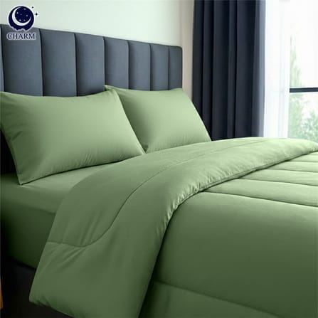 ชุดผ้าปูที่นอน 3.5 ฟุต 4 ชิ้น CHARM สี SAGE GREEN คอลเลคชั่น CLASSIC_2