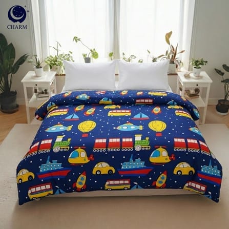 ผ้าห่มนวม CHARM คอลเลคชั่น DREAMY 5 FT SIZE 160×210 ซม. ลาย TRAVEL TIME_2