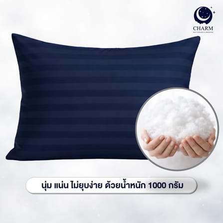 หมอนหนุน CHARM SWEET DREAM ซื้อ 1 แถม 1 ขนาด 19X29 นิ้ว 1000 กรัม สี STEEL BLUE_2