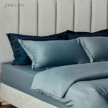 ชุดปลอกผ้านวม 100X90 นิ้ว FRILLOW 800TC COTTON SILK – สี SMOKY TEAL  คอลเลคชั่น PRESTIGE_2