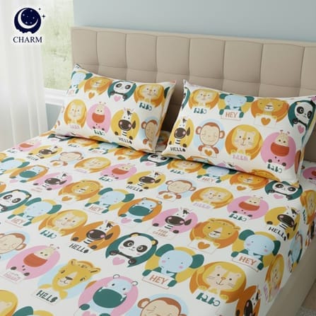 ชุดผ้าปูที่นอน 6 ฟุต 3 ชิ้น CHARM สี WILDLIFE คอลเลคชั่น DREAMY (ไม่รวมผ้านวม)_2