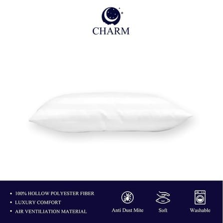 CHARM หมอนหนุน รุ่น COMFORT ขนาด 17 X 27 นิ้ว นุ่มสบาย ใช้ได้ทุกวัน_3