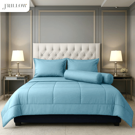 ชุดผ้าปูที่นอน 6ฟุต 6 ชิ้น FRILLOW ESSENTIAL 720TC สี  DAWN BLUE_3