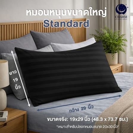 หมอนหนุน CHARM SWEET DREAM ซื้อ 1 แถม 1 ขนาด 19X29 นิ้ว 1000 กรัม สี OLIVE BLACK_3
