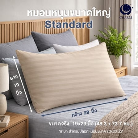 หมอนหนุน CHARM SWEET DREAM ขนาด 19X29 นิ้ว 1000 กรัม สี SUGAR BROWN_3