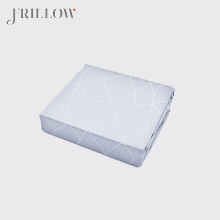 ชุดผ้าปูที่นอน 5 ฟุต 3 ชิ้น FRILLOW 800TC COTTON SILK สี FLAWLESS SKY คอลเลคชั่น PRESTIGE_4
