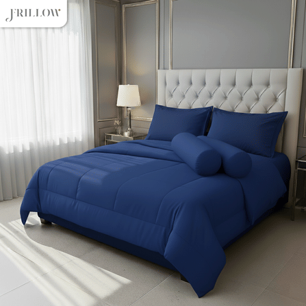 ชุดผ้าปูที่นอน 6ฟุต 6 ชิ้น FRILLOW ESSENTIAL 720TC สี  DAWN BLUE_8
