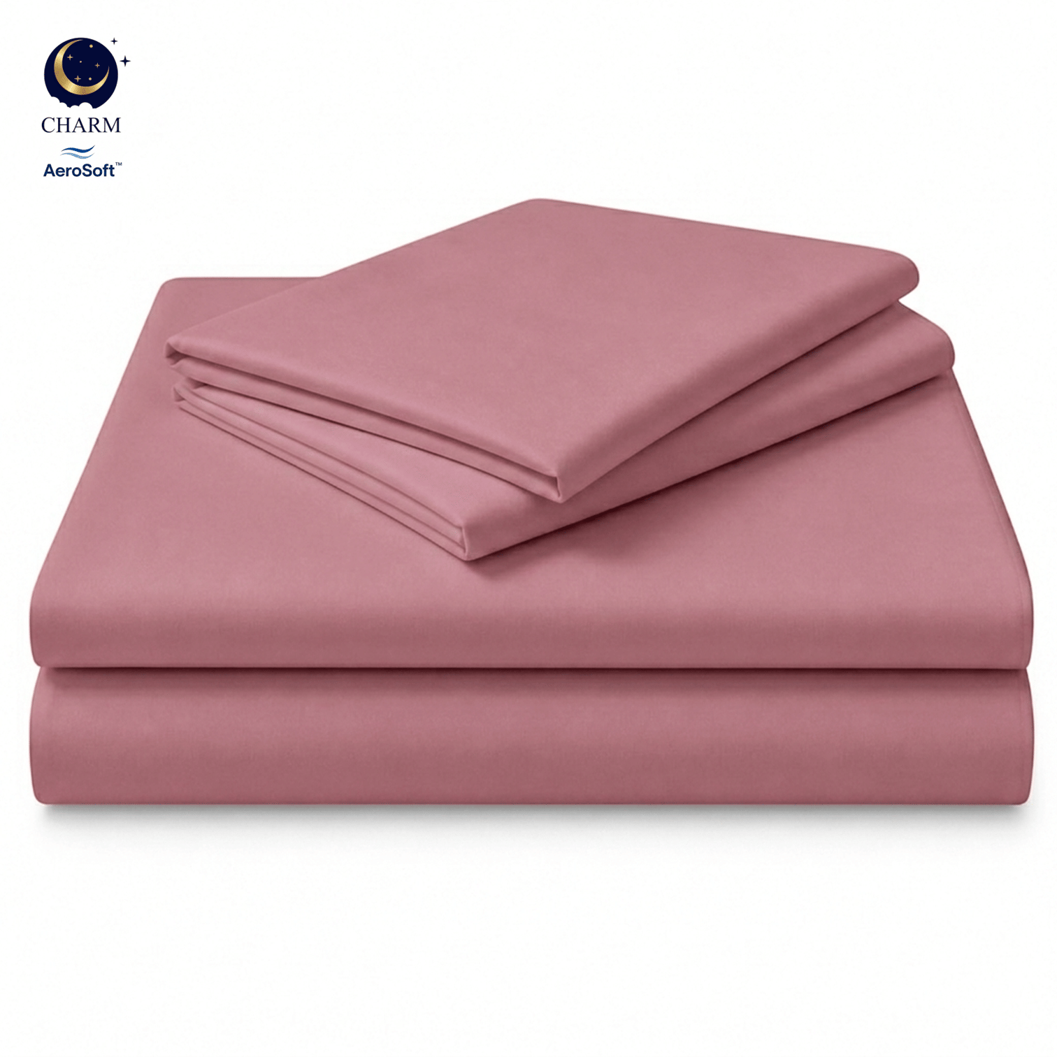 ชุดผ้าปูที่นอน 6ฟุต 3 ชิ้น CHARM รุ่น ESSENTIALS สี DUSTY PINK_0