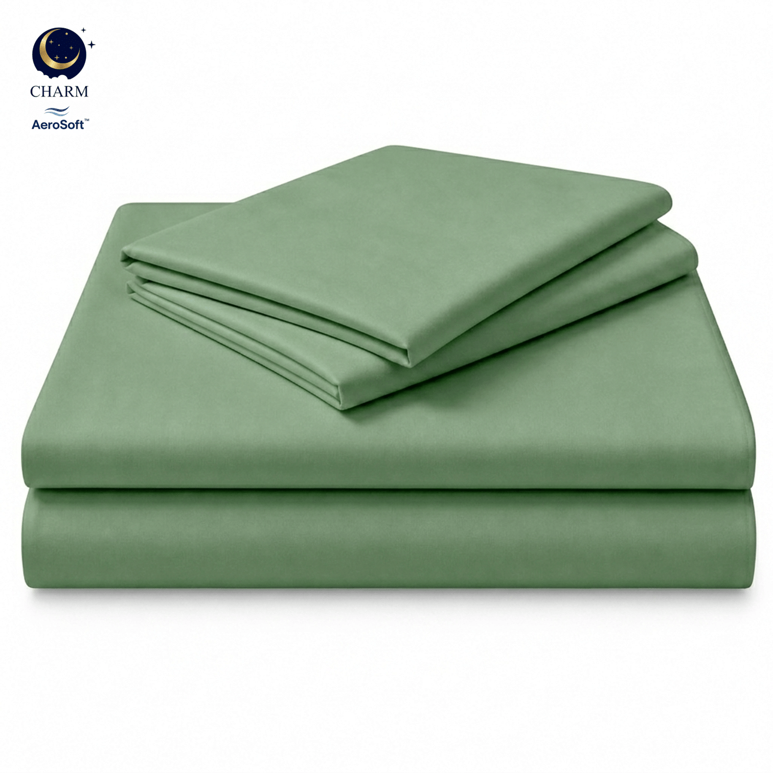 ชุดผ้าปูที่นอน 3.5ฟุต 2 ชิ้น CHARM รุ่น ESSENTIALS สี SAGE GREEN_0