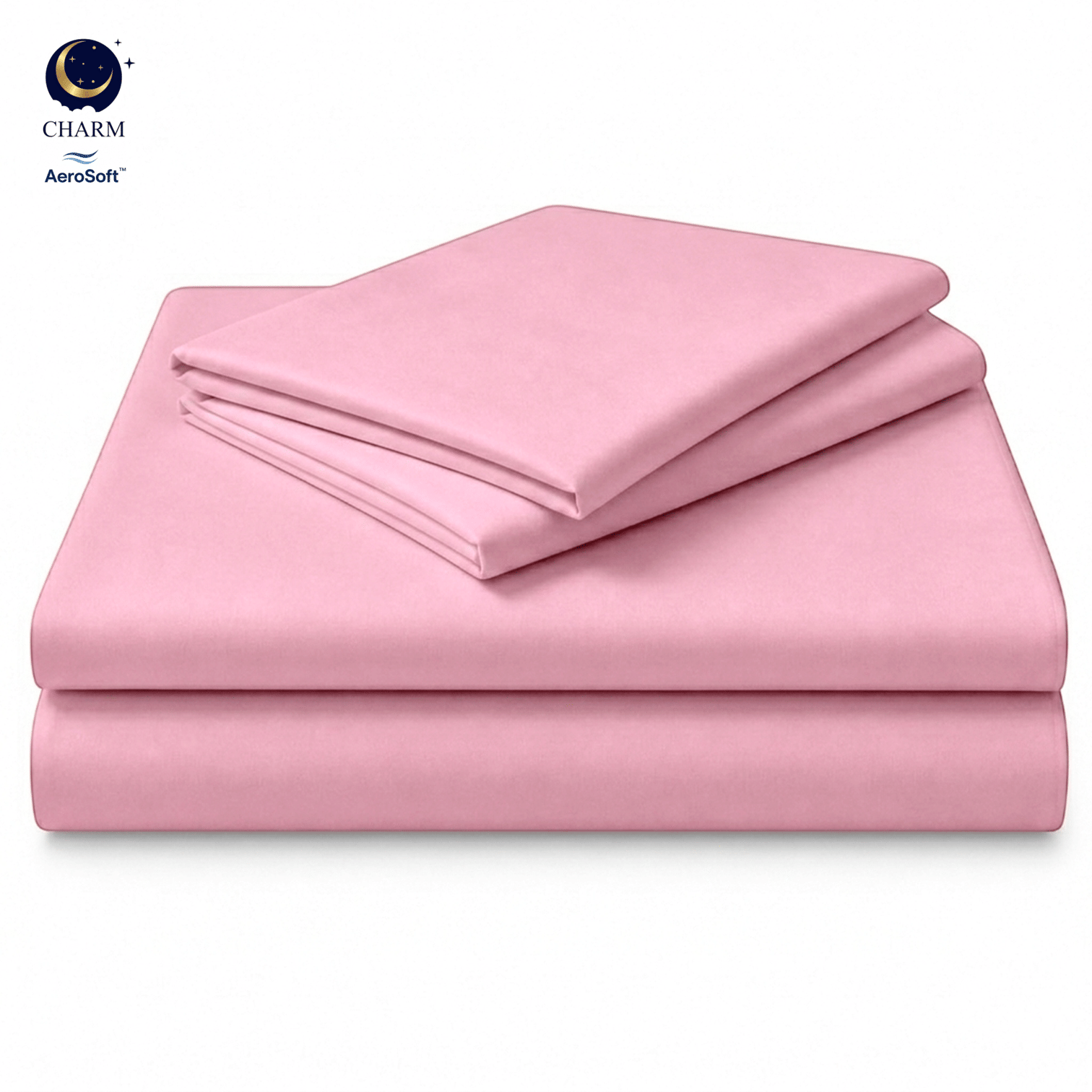 ชุดผ้าปูที่นอน 5ฟุต 3 ชิ้น CHARM รุ่น ESSENTIALS สีชมพู_0