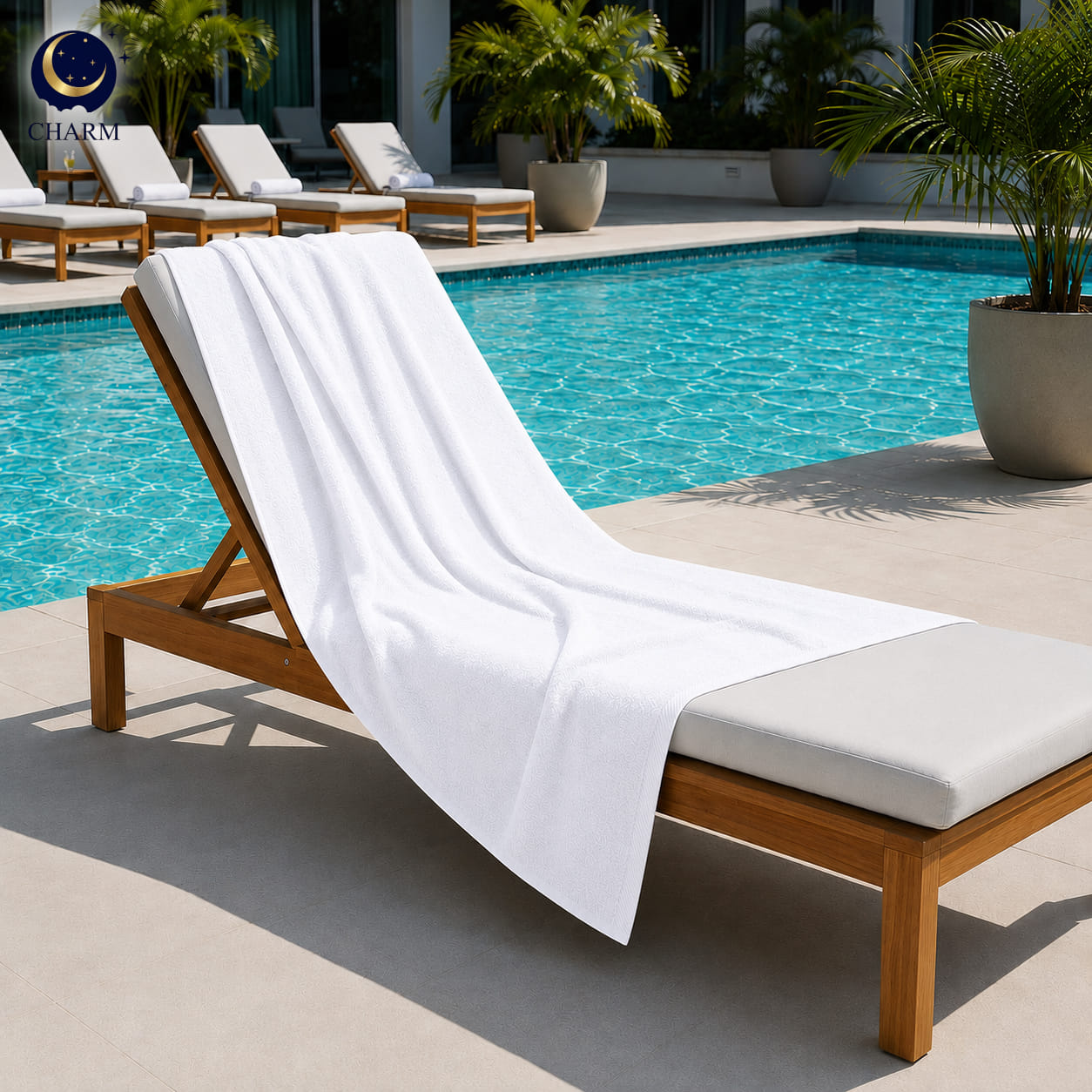 ผ้าขนหนู CHARM POOL ขนาด 100X150 ซม. สี WHITE_1
