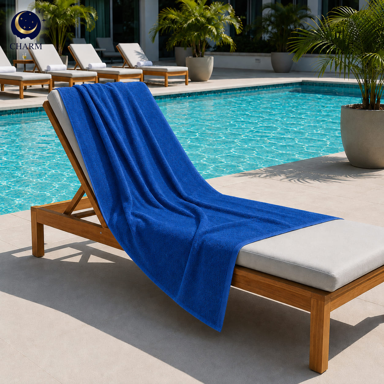 ผ้าขนหนู CHARM POOL ขนาด 100X150 ซม. สี ROYAL BLUE_1