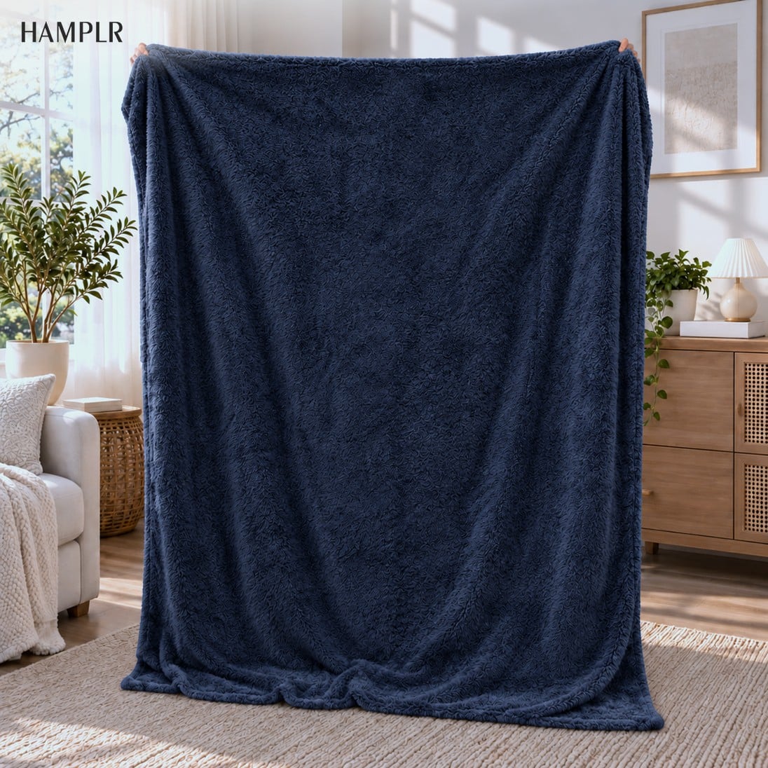 ผ้าห่ม 60X80นิ้ว HAMPLR รุ่น WOMBAT SUPER SOFT สี MIDNIGHT BLUE_1
