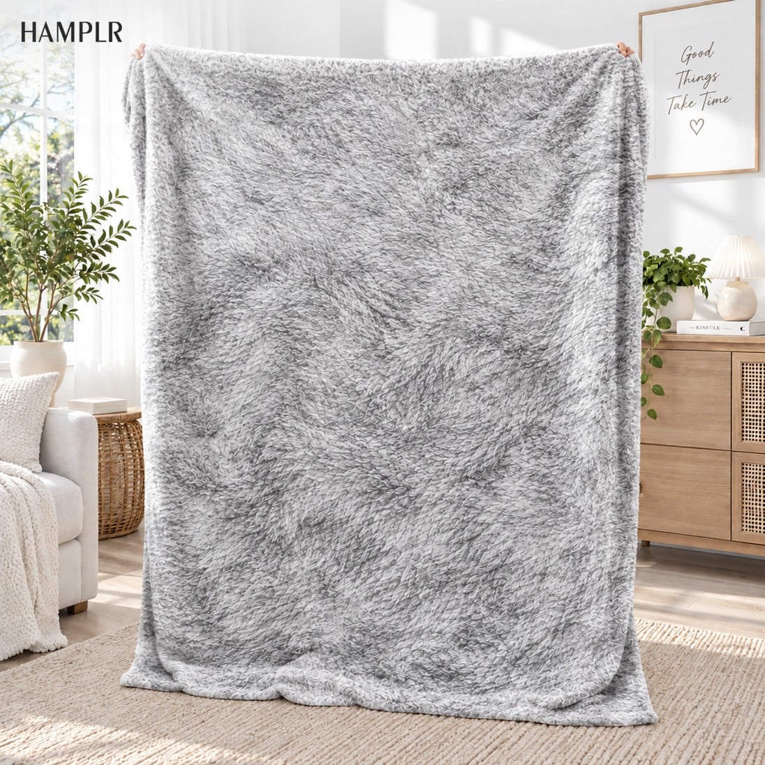 ผ้าห่ม 60X80นิ้ว HAMPLR รุ่น WOMBAT SUPER SOFT สี CLOUD GREY_1