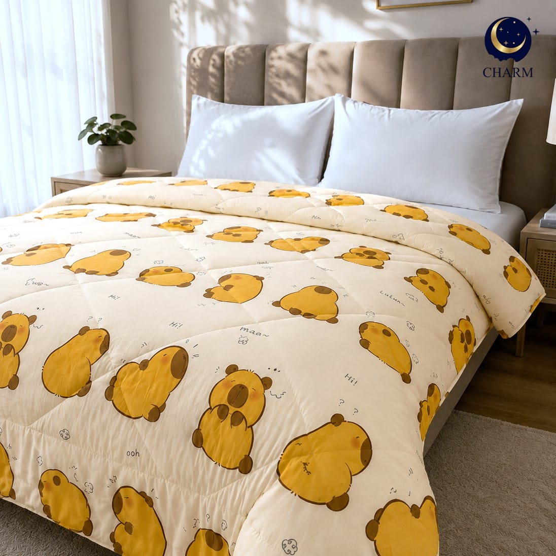 ผ้าห่มนวม 150X200 ซม. (5 ฟุต) CHARM DREAMY ลาย CAPYBARA_2