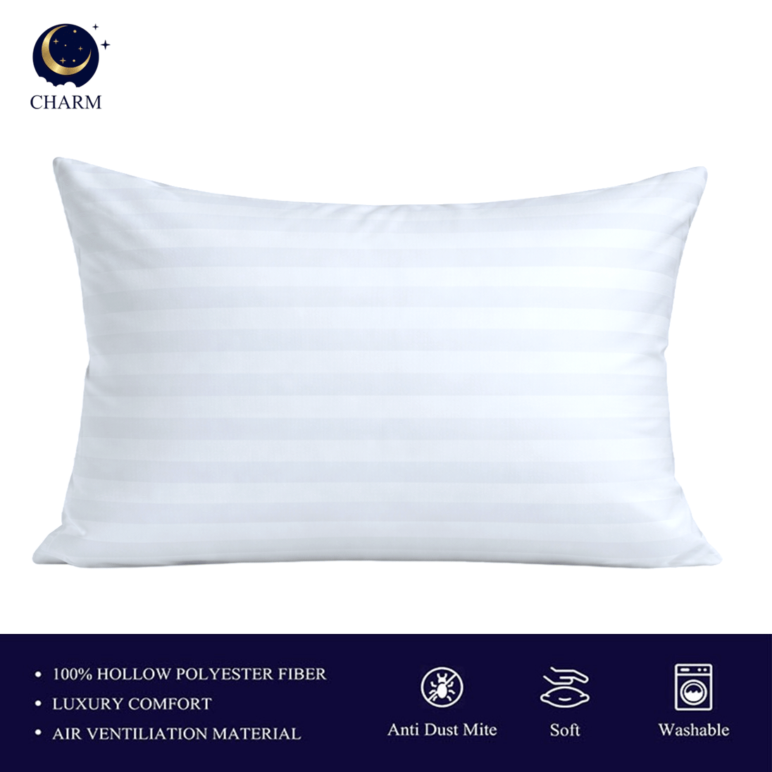 หมอนหนุน CHARM SWEET DREAM ซื้อ ขนาด 19X29 นิ้ว 1000 กรัม สี WHITE_4