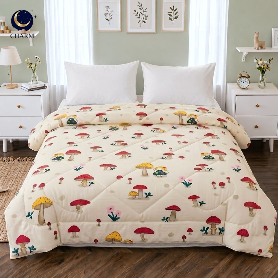 ผ้าห่มนวม CHARM คอลเลคชั่น DREAMY 5 FT SIZE 160×210 ซม. ลาย LUMI MUSHROOM_7