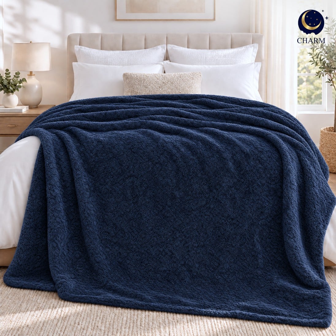 ผ้าห่ม 60X80นิ้ว HAMPLR รุ่น WOMBAT SUPER SOFT สี MIDNIGHT BLUE_6