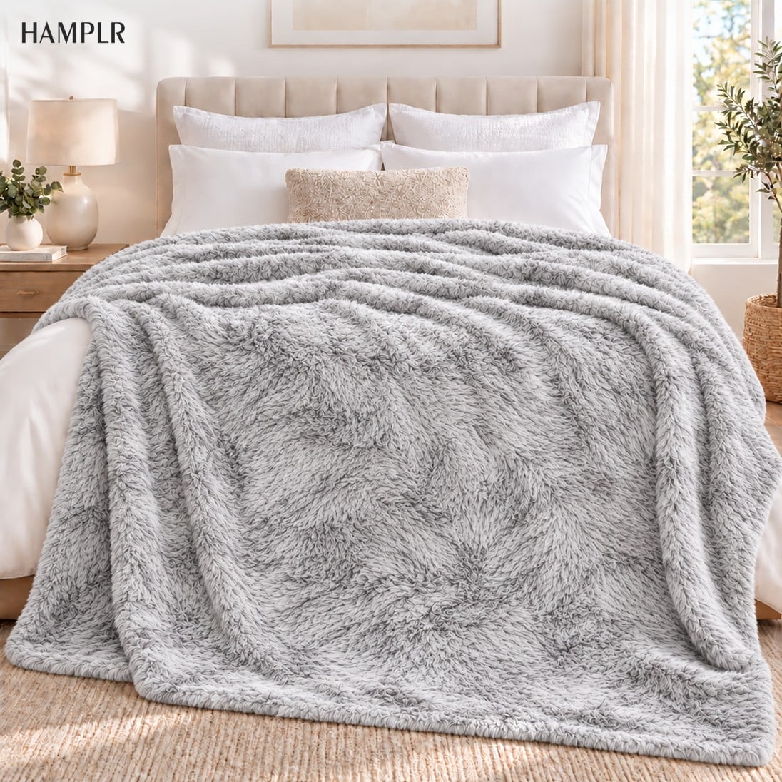 ผ้าห่ม 60X80นิ้ว HAMPLR รุ่น WOMBAT SUPER SOFT สี CLOUD GREY_6