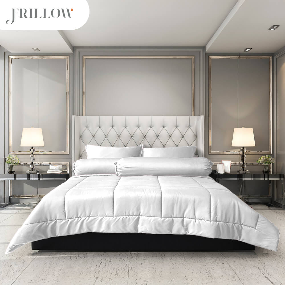 ชุดผ้าปูที่นอน 5ฟุต 6 ชิ้น FRILLOW ESSENTIAL 720TC สี  ขาวนวล_0