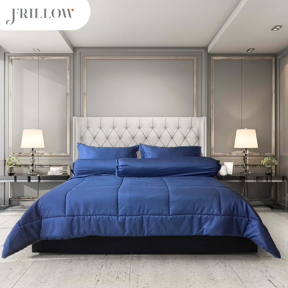 ชุดผ้าปูที่นอน 6ฟุต 6 ชิ้น FRILLOW ESSENTIAL 720TC สี  DAWN BLUE_0