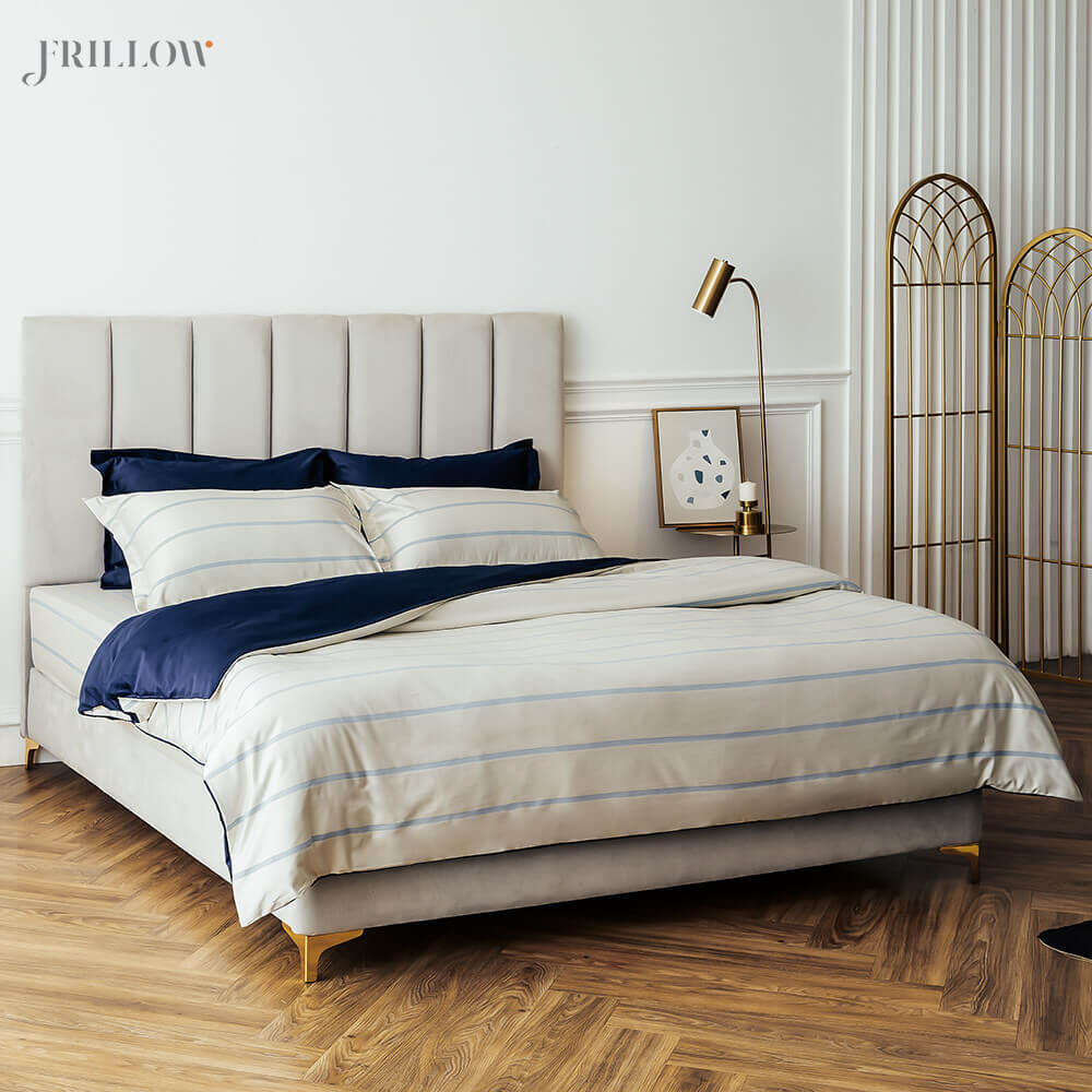 ชุดผ้าปูที่นอน 3.5 ฟุต 2 ชิ้น FRILLOW 800TC COTTON SILK สี WHITE DAWN คอลเลคชั่น PRESTIGE_0
