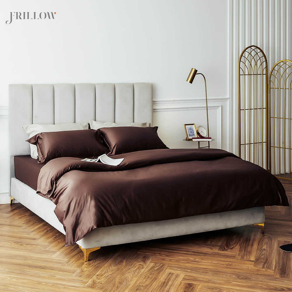 ชุดปลอกผ้านวม 100X90 นิ้ว FRILLOW 800TC COTTON SILK – สี DARK BROWN  คอลเลคชั่น PRESTIGE_0