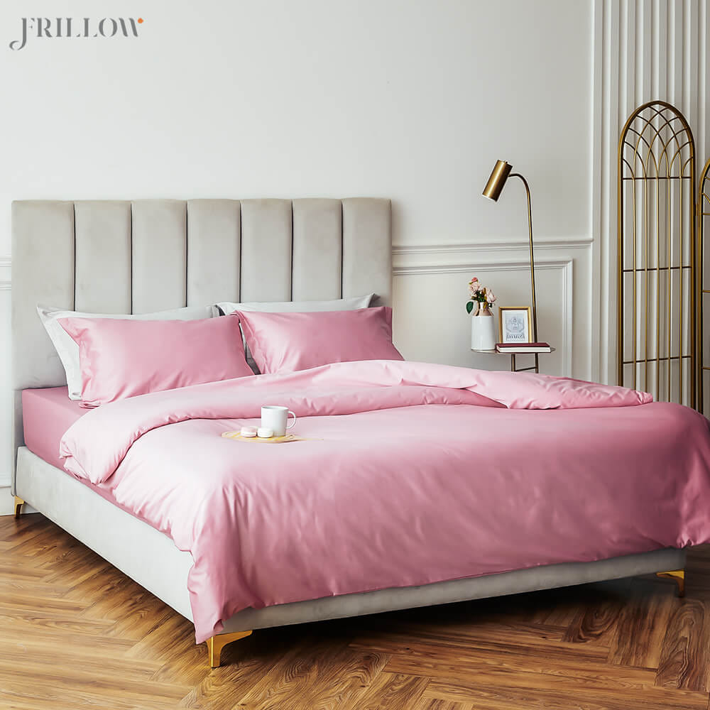 ชุดผ้าปูที่นอน 3.5ฟุต 2ชิ้น FRILLOW 800TC COTTON SILK  สี BRIGHT PINK คอลเลคชั่น PRESTIGE_0