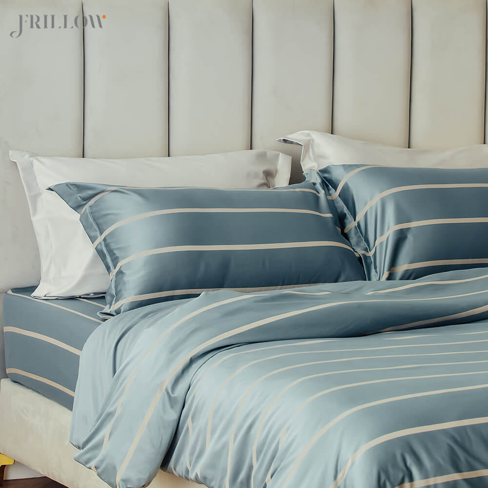 ชุดผ้าปูที่นอน 5ฟุต 3ชิ้น FRILLOW 800TC COTTON SILK สี ECLIPSE GREY คอลเลคชั่น PRESTIGE_2