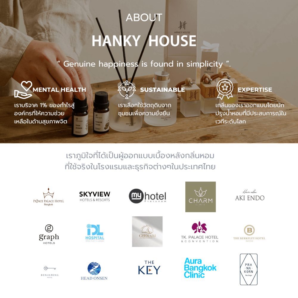 ชุดก้านไม้หอมปรับอากาศ HANKY HOUSE 50มล. Lemongrass