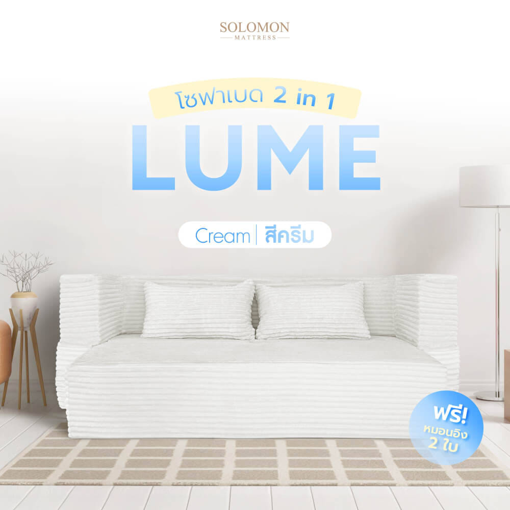 โซฟาเบด SOLOMON รุ่น LUME สีครีม จัดส่งแบบอัดสุญญากาศ_2