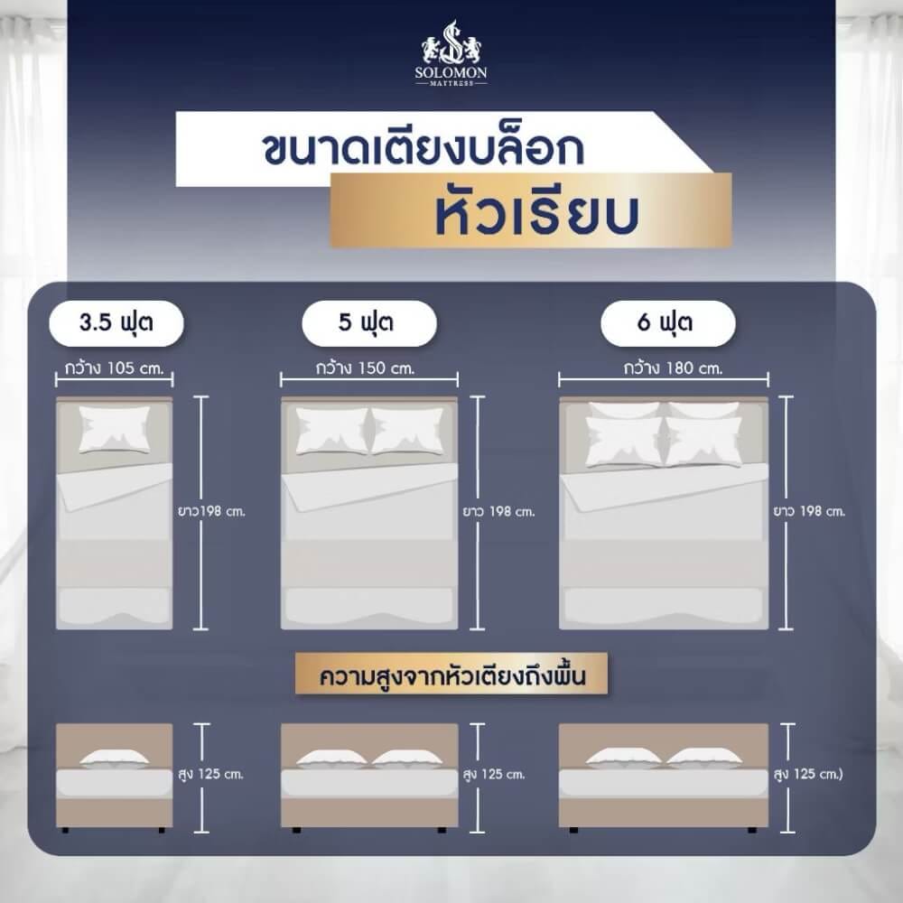 ฐานรองหัวเตียง 6 ฟุต SOLOMON หัวเรียบ สี เทา _1