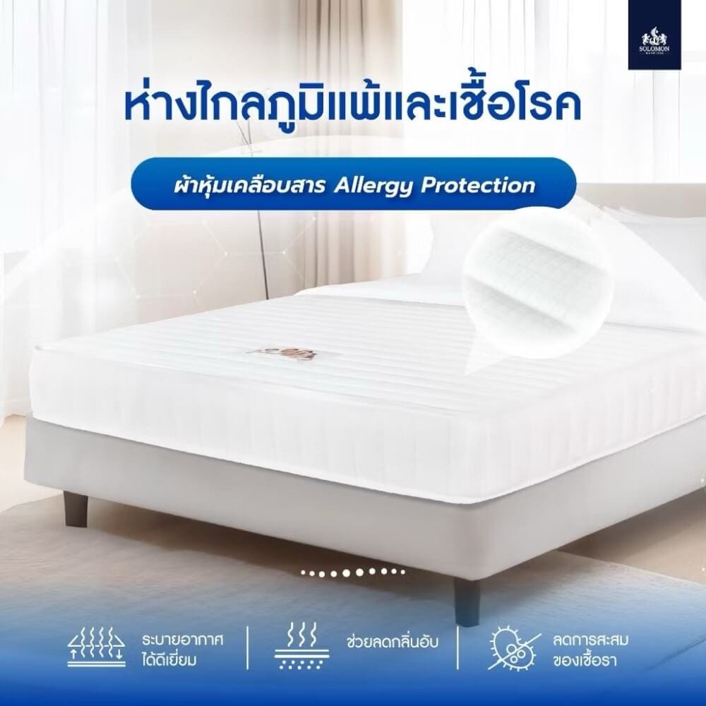 ที่นอน 6 ฟุต SOLOMON รุ่น LINDA สีขาว หนา 6 นิ้ว_2