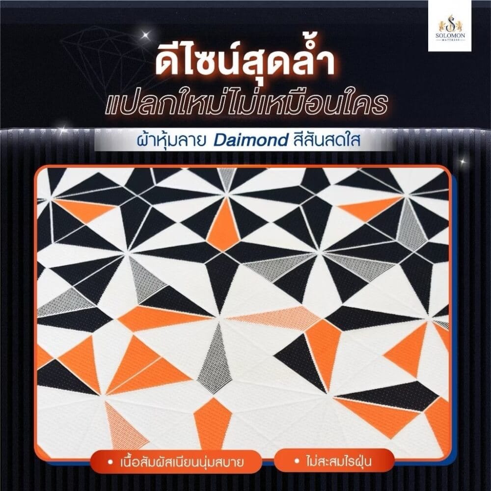 ที่นอนยางพารา 5 ฟุต SOLOMON รุ่น PERFECTION หนา 8 นิ้ว แถมหมอนหนุน 2 ใบ หมอนข้าง 1 ใบ_3