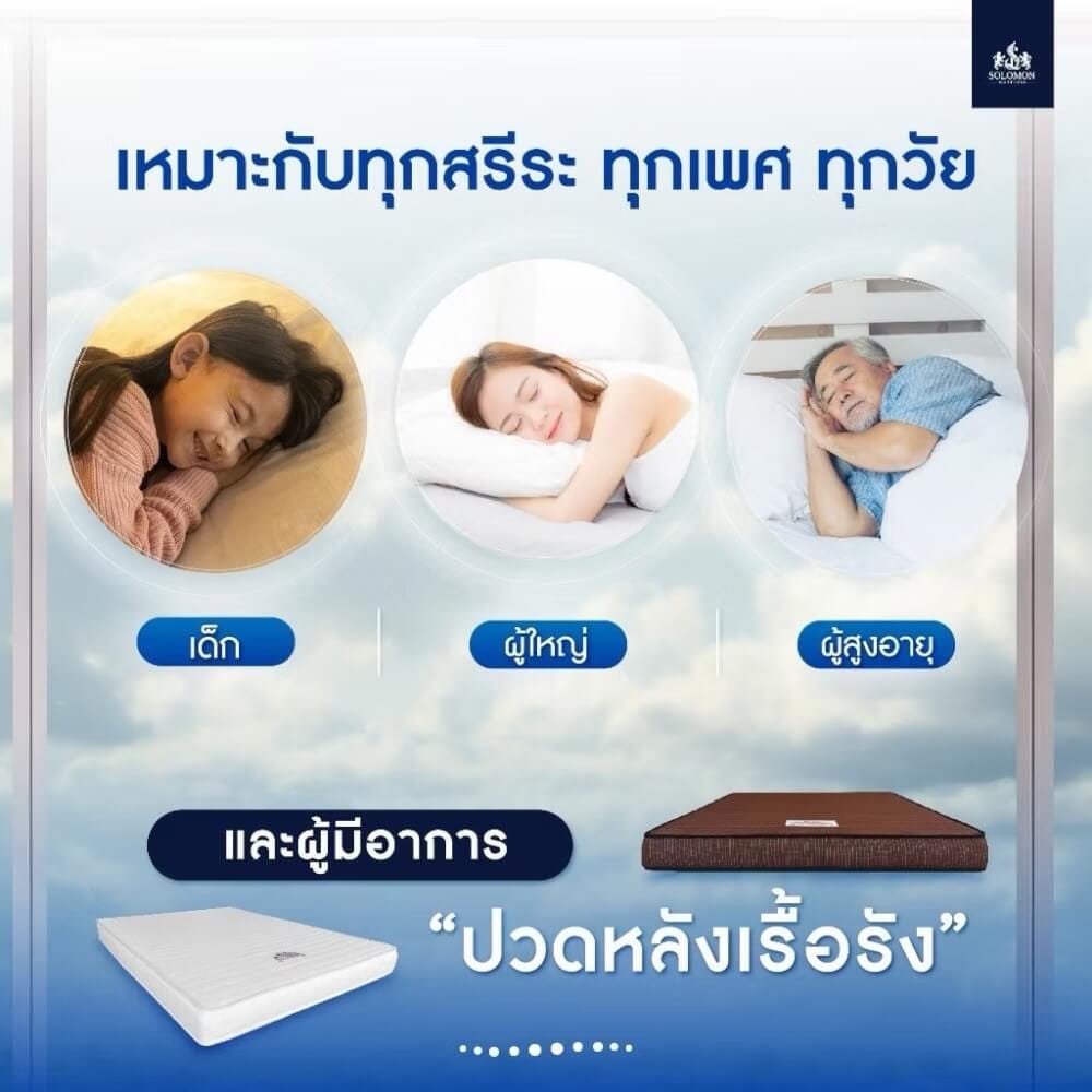 ที่นอน 6 ฟุต SOLOMON รุ่น LINDA สีขาว หนา 6 นิ้ว_3