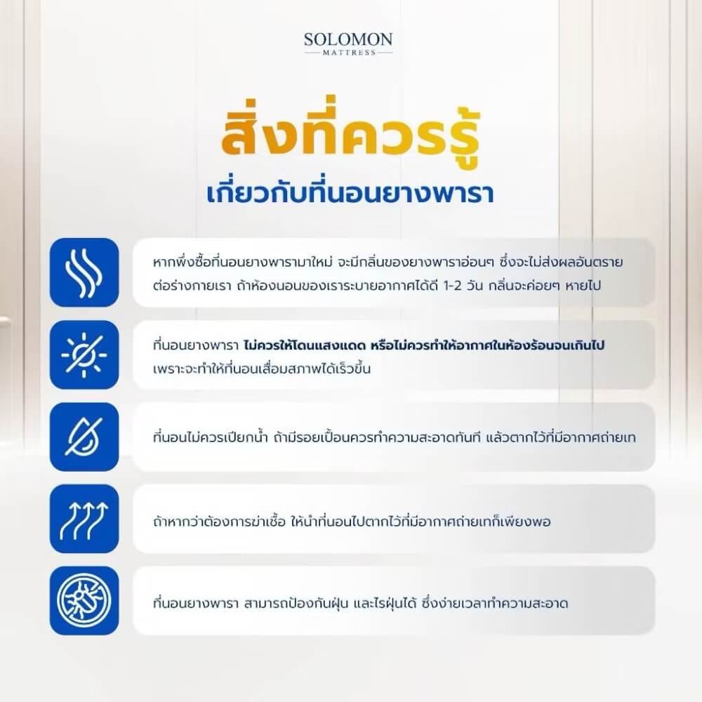 ที่นอนยางพารา 5 ฟุต SOLOMON รุ่น SUNSHINE หนา 8 นิ้ว _4