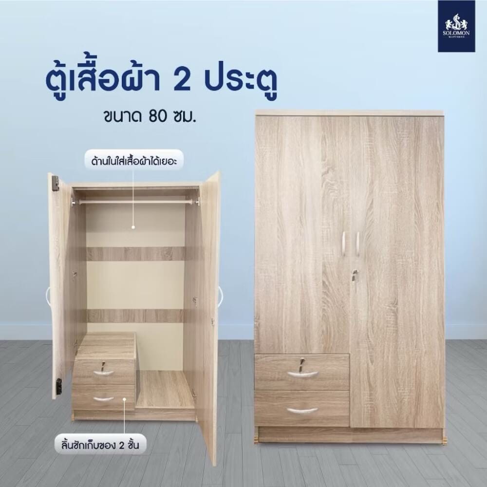 ชุดห้องนอน 5 ฟุต SOLOMON รุ่น HARMONY สีดำ รวมที่นอน_4