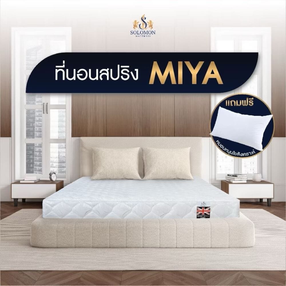 ที่นอน 6 ฟุต SOLOMON รุ่น MIYA PLUS สีขาว หนา 9 นิ้ว_6