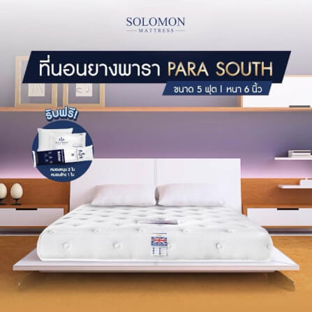 ที่นอนยางพารา 5 ฟุต SOLOMON รุ่น PARA SOUTHERN หนา 6 นิ้ว แถมหมอนหนุน 2 ใบ หมอนข้าง 1 ใบ_3