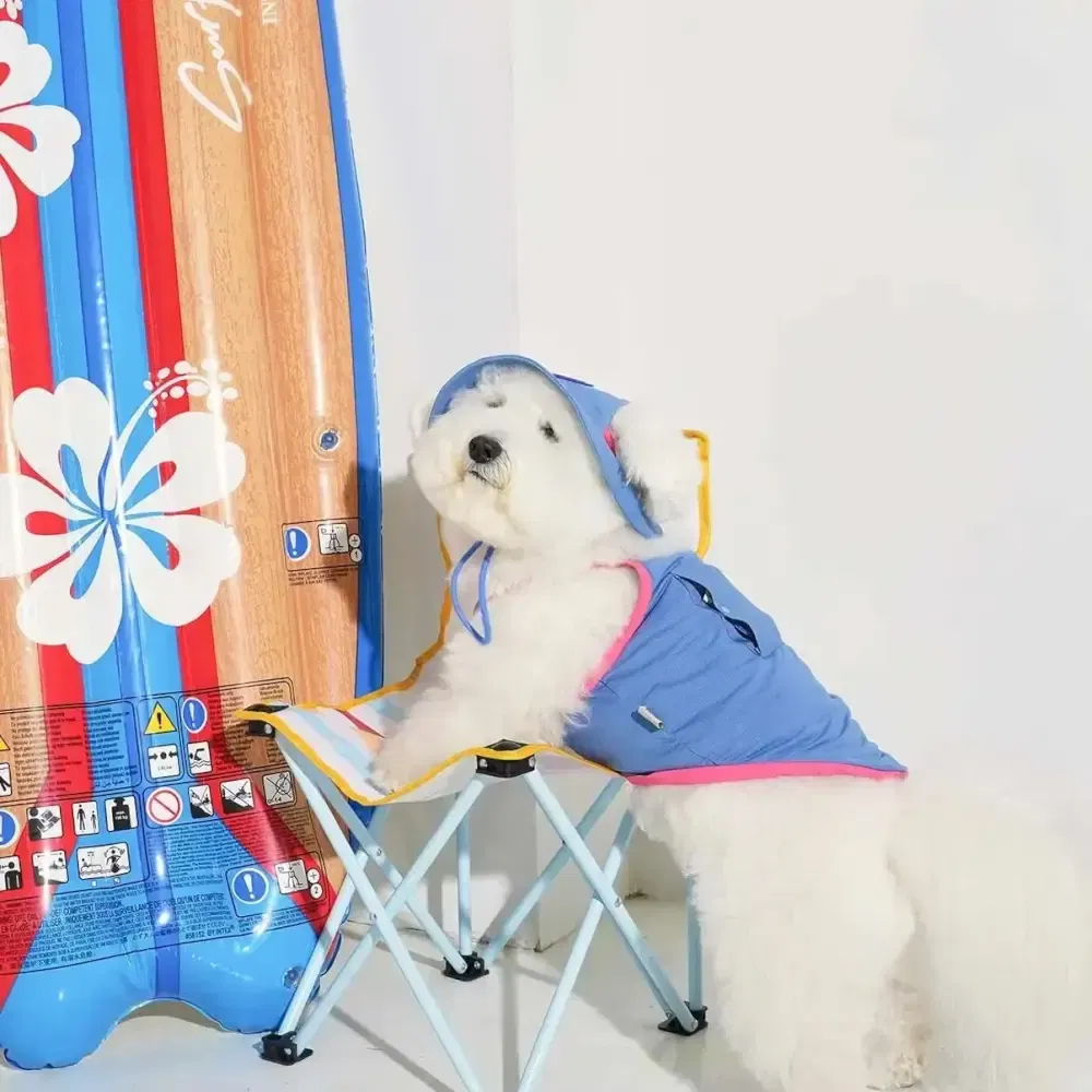หมวกสัตว์เลี้ยง PUPPY GALLERY ไซซ์ XL สีฟ้า มาพร้อม Cooling Pads