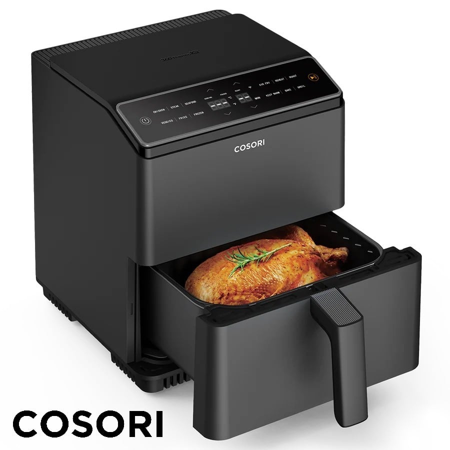 หม้อทอดไร้น้ำมัน อบลมร้อน COSORI DUAL BLAZE 360 THERMOIQ™ SMART AIR FRYER 6.4 ควอร์ต สีดำ_2