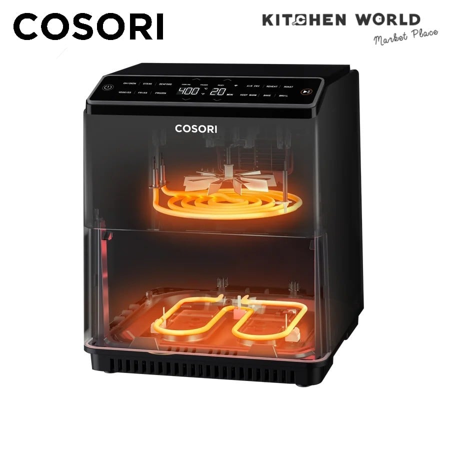 หม้อทอดไร้น้ำมัน อบลมร้อน COSORI DUAL BLAZE 360 THERMOIQ™ SMART AIR FRYER 6.4 ควอร์ต สีดำ_3