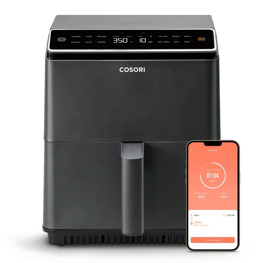 หม้อทอดไร้น้ำมัน อบลมร้อน COSORI DUAL BLAZE 360 THERMOIQ™ SMART AIR FRYER 6.4 ควอร์ต สีดำ_7