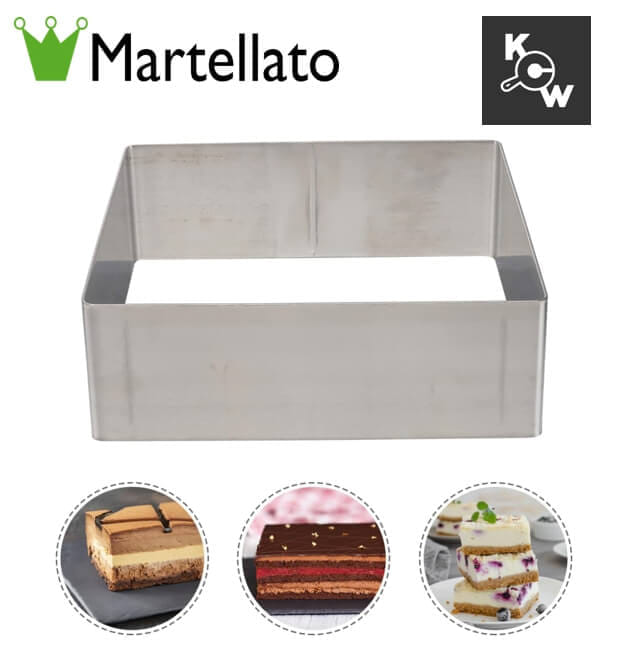 แม่พิมพ์อบเค้กสแตนเลสสีเหลี่ยม MARTELLATO BW0881 ขนาด 12X12X5 ซม._8