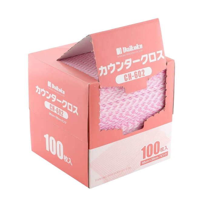 ผ้าเช็ดทำความสะอาดอเนกประสงค์ DAIKOKU PT2945-P สีชมพู จำนวน 100 ชิ้น_1