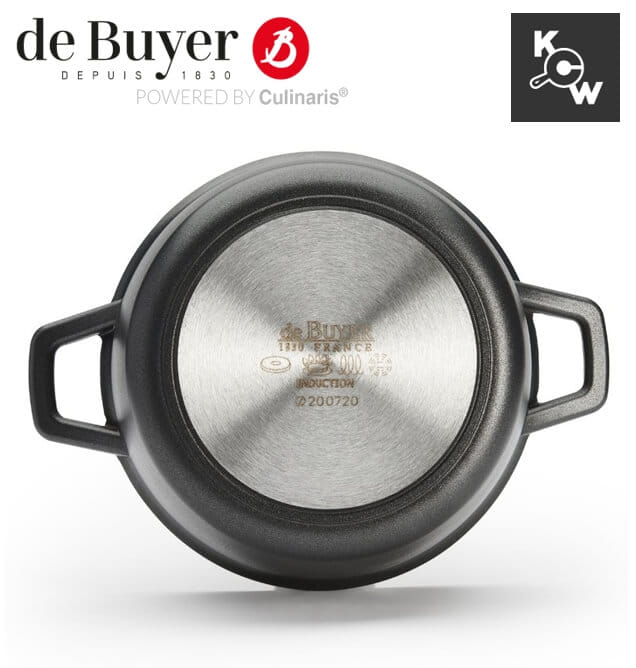 หม้อตุ๋น เคลือบเทปลอนพร้อมฝาแก้ว de buyer 8311.24 กว้าง 24 ซม.x ยาว 33.5 x สูง 9.5 ซม.