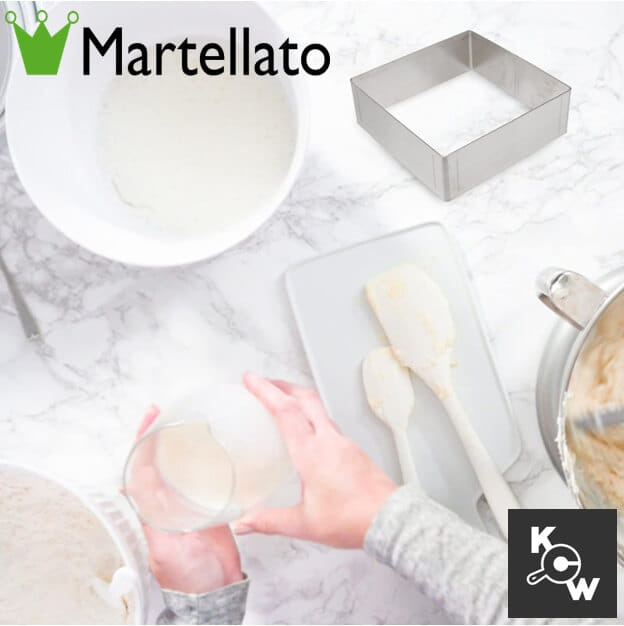 แม่พิมพ์อบเค้กสแตนเลสสีเหลี่ยม Martellato 5H5X12 ขนาด 12x12x5 ซม.