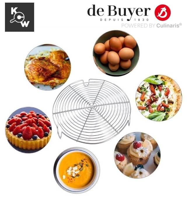 ตะแกรงสแตนเลสพักขนมทรงกลมมีขา de Buyer 0237.32 ขนาด 32 ซม.