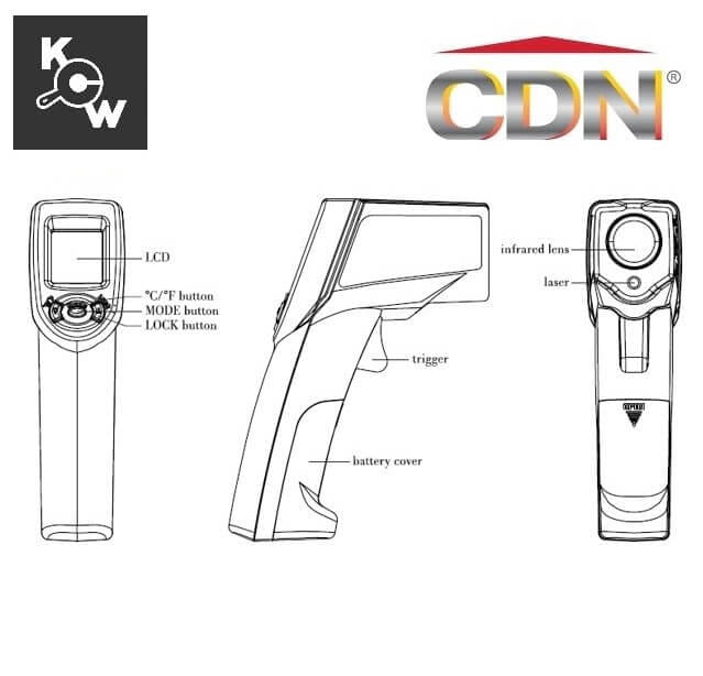 เครื่องวัดอุณหภูมิแบบปืนอินฟราเรด CDN IN1022